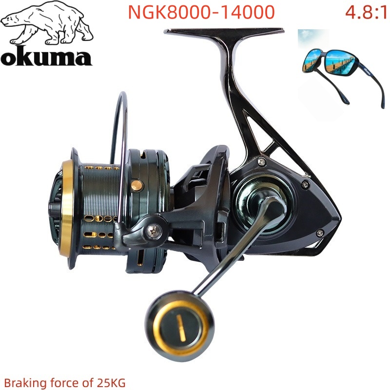 Daiwa Reel Bg - Kołowrotek wędkarski OKUMA 8000-14000, metalowy, do